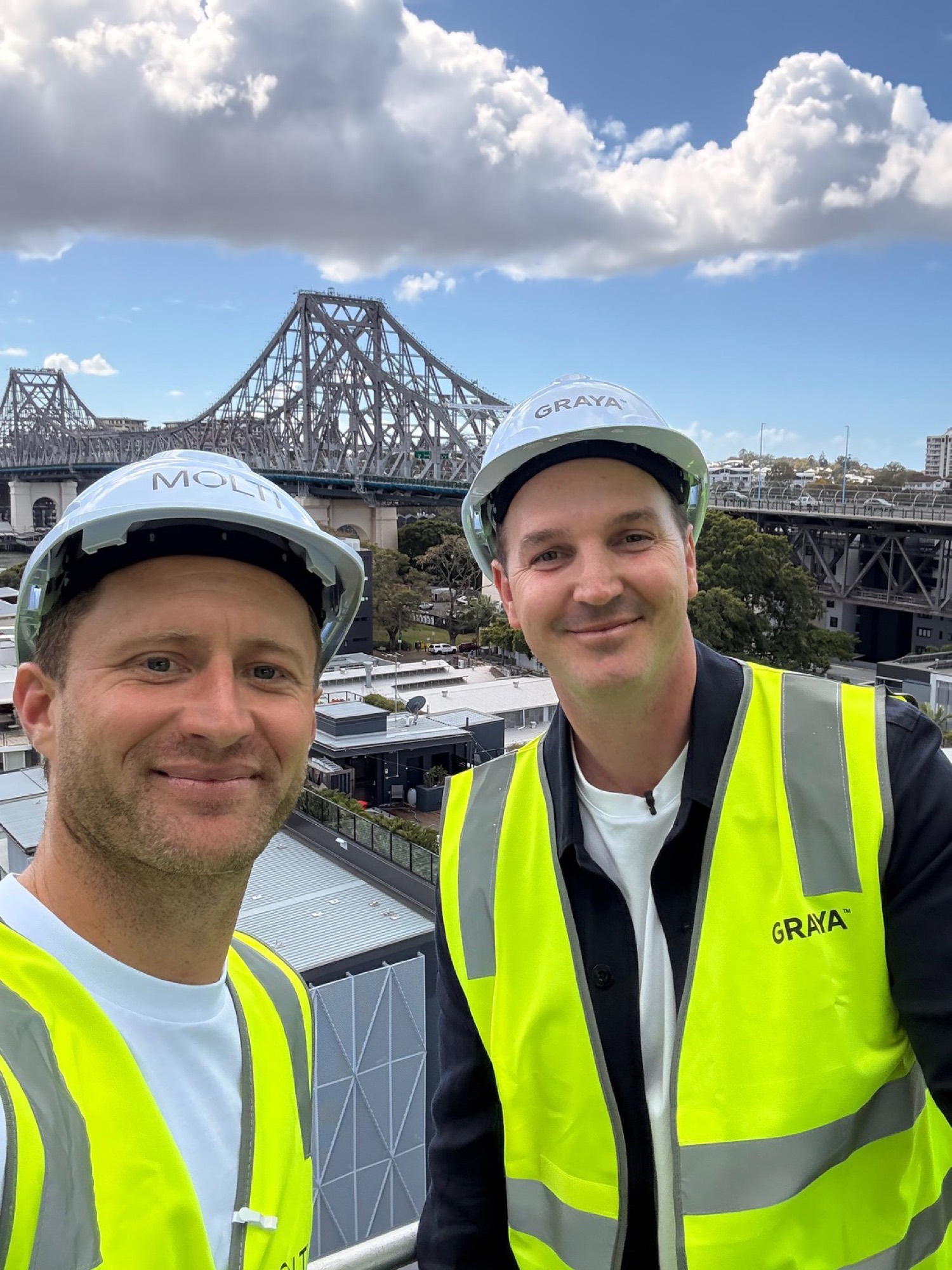 Ben Teague, Managing Director of Molti, with Rob, Chief Executive of Graya, on site at Heirloom